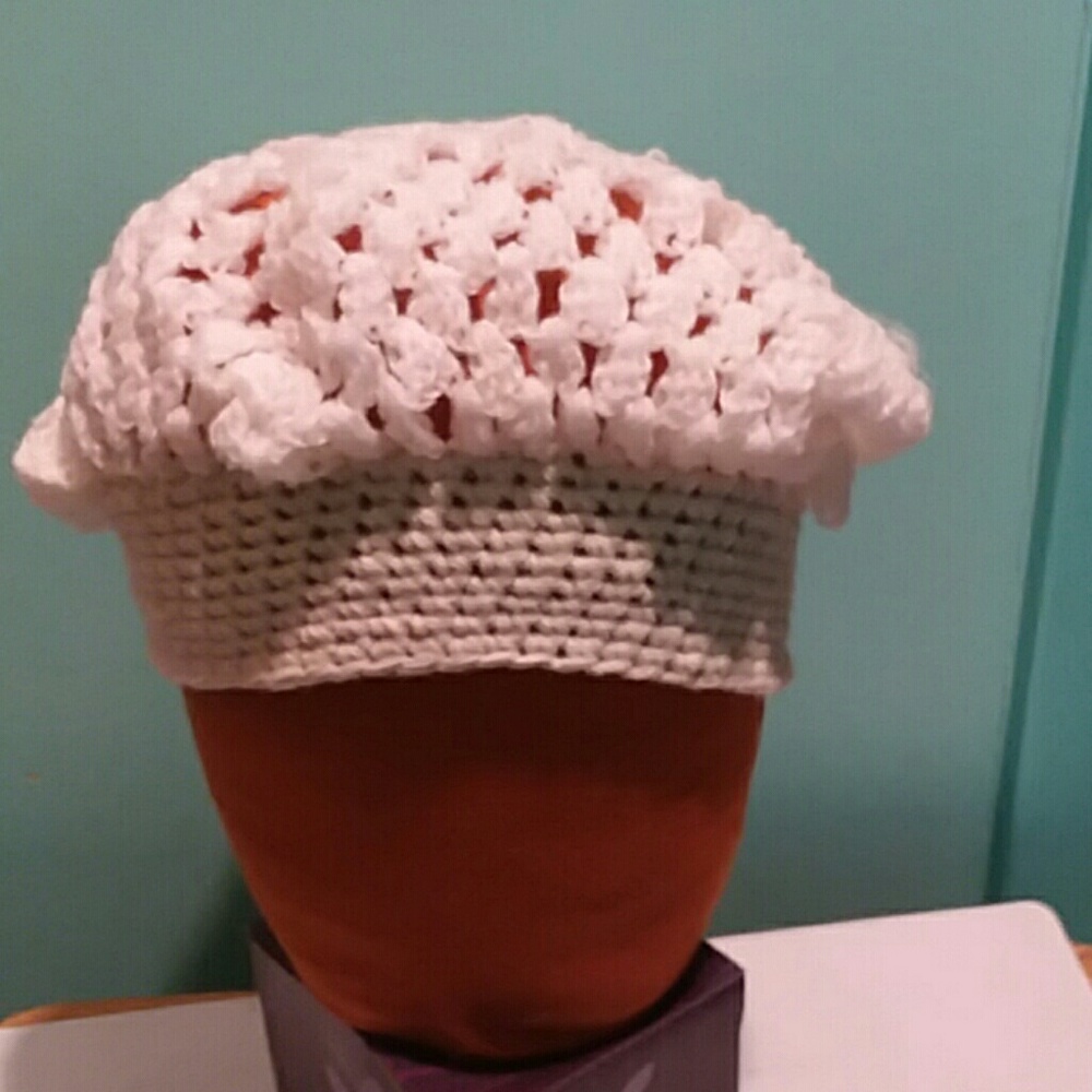 White Small Crocheted Hat